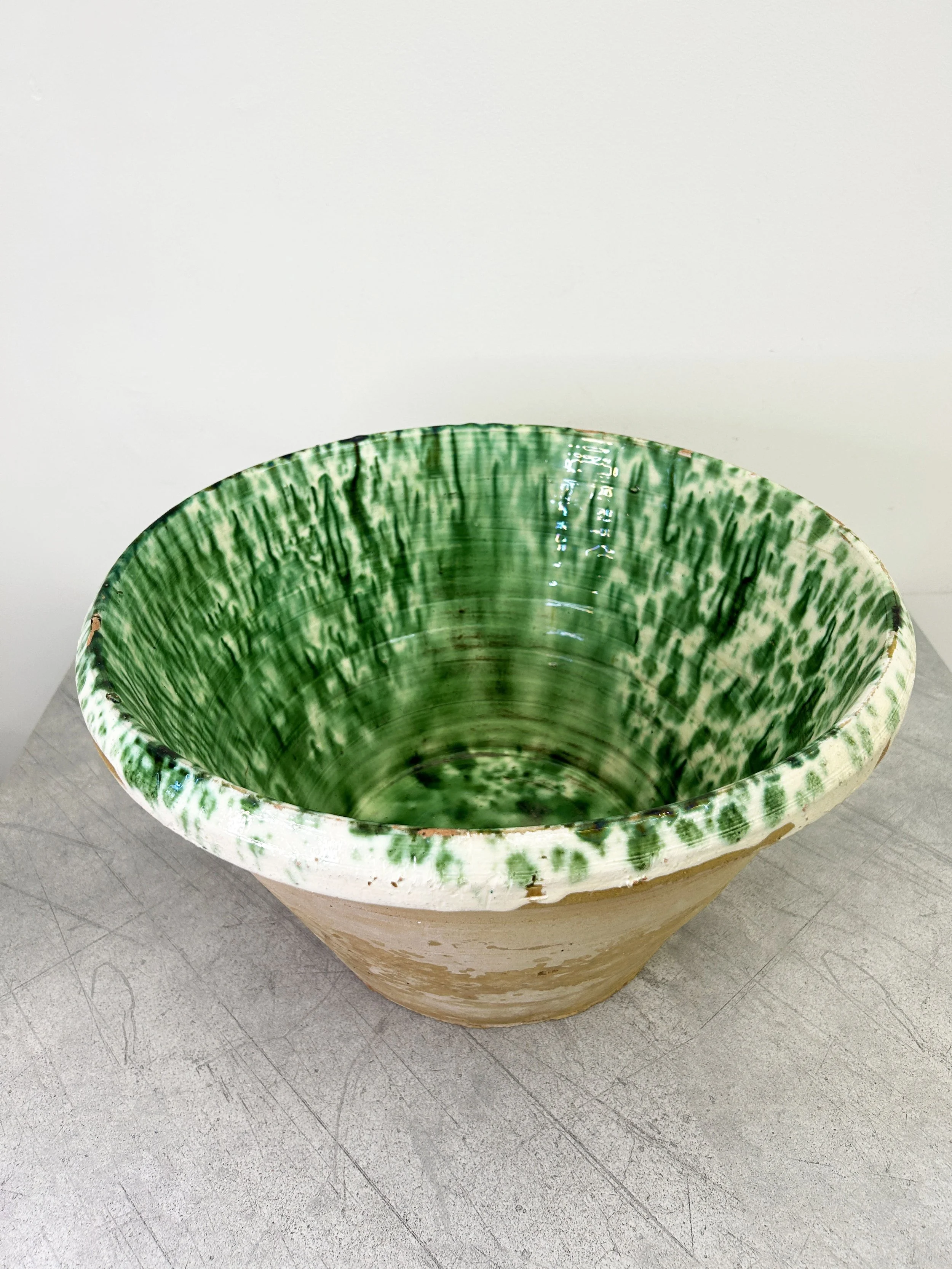 RIVESTO XL Antique Green Splatter Passata Bowl from Puglia